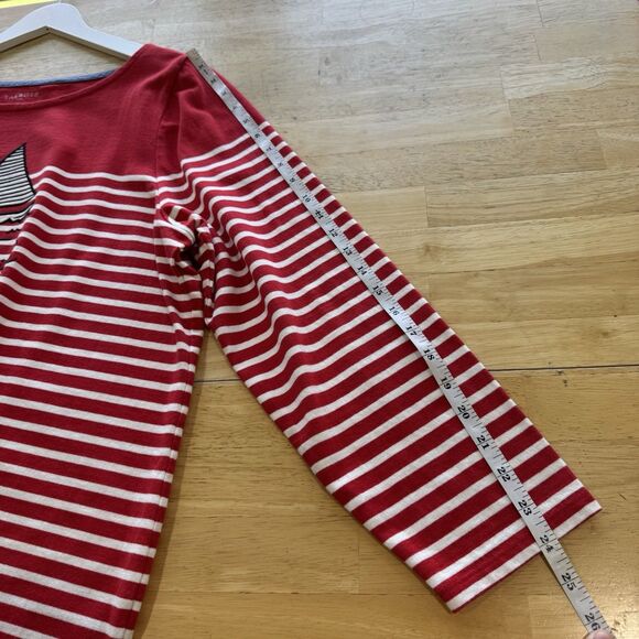 Talbots Top 2X Red Stripe Sailboat Coastal Nautical Preppy Thick Pristine Nice - Picture 10 of 14